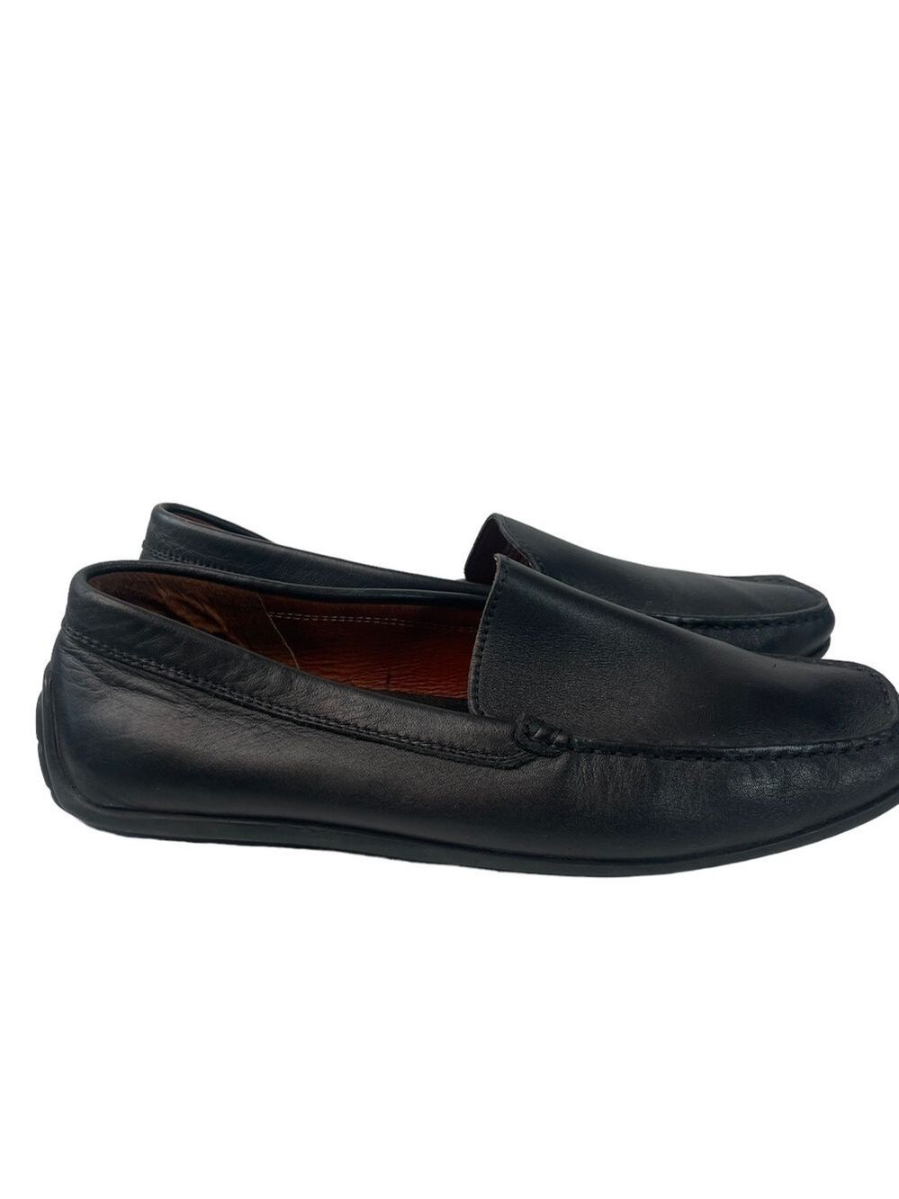 Hunter’s Bay Men’s Black Leather Casual Slide On Loafers Size 12